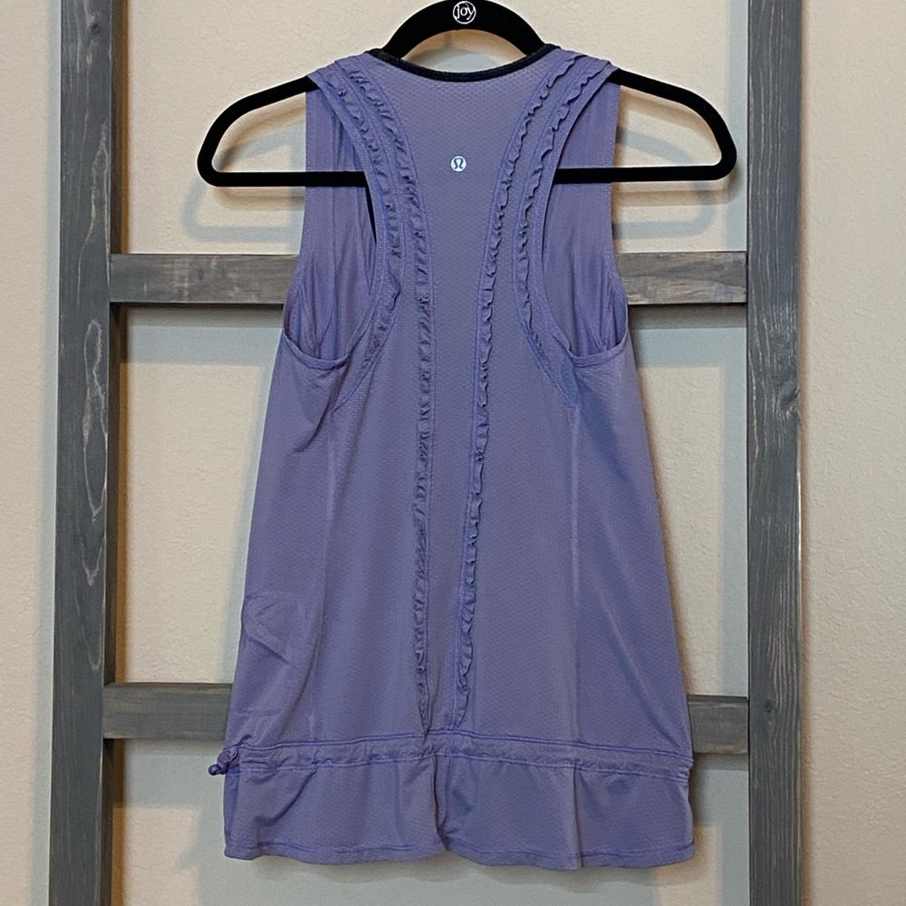 4 Purple Lululemon workout top w/ruffles